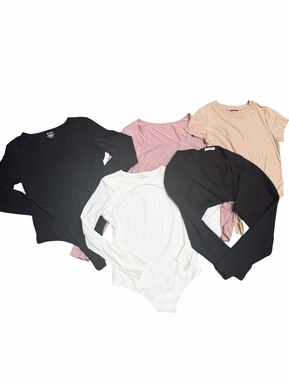 Women’s Shirt & Bodysuit Basics LOT X 5 Size Large Assorted Dynamite Amazon Ect!
